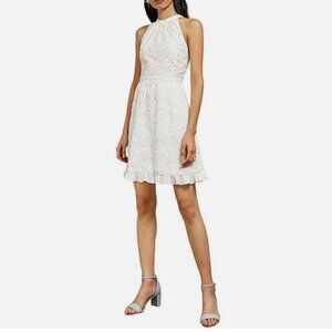 NWT Ted Baker Lorene Embroidered White Halter Dress